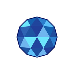Poster - Blue crystal and gemstones line icon template color editable. Diamond symbol vector sign isolated on white background. Sympel logo vector illustration for graphic and web design