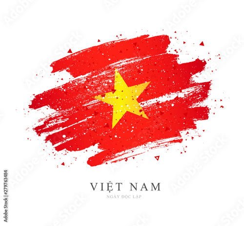 Cuadros en Lienzo Flag of Vietnam. Vector illustration on white background.