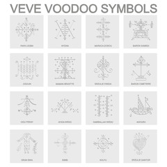 Vector icon with veve voodoo symbols