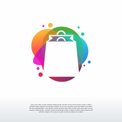 Wall Mural - colorful shopping logo vector, sale bag logo designs template, design concept, logo, logotype elemen