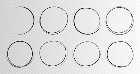 Wall Mural - Hand drawn grunge circles sketch frame super set. Rounds scribble line circles. Vector illustrations