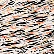 Seamless pattern animal skin hand drawn design. Leopard brush paint background with zebra illustration. Design for fashion,fabric,wallpaper,web and all prints