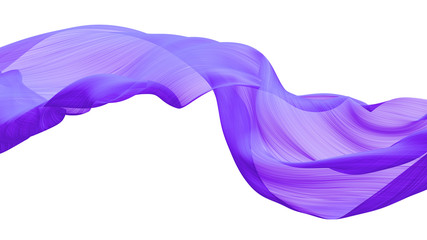 Wall Mural - Violet flow cloth wave, Waving Silk Flying Textile, 3d rendering