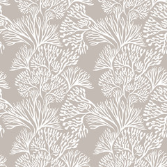 seamless pattern with marine plants. corals and algae. watercolor pattern. suitable for textile desi