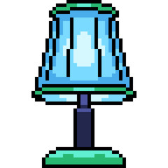 Sticker - vector pixel art blue lamp