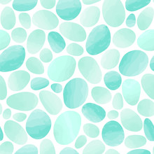 Seamless Vector Pattern With Lovely Pebbles. Background With Watercolor Effect.
