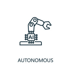 Wall Mural - autonomous thin line icon. creative simple design from artificial intelligence icons collection. out