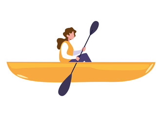 Poster - woman with boat and adventure rowing