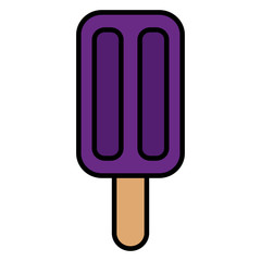 Sticker - cold popsicle ice cream on white background