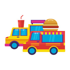 Wall Mural - food trucks burger and soda