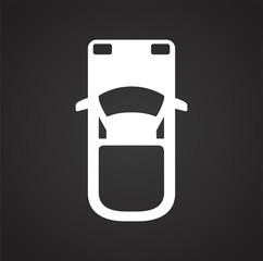 Car top view icon on background for graphic and web design. Simple illustration. Internet concept symbol for website button or mobile app.