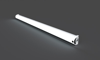 fluorescent lamp 3d render on a white background