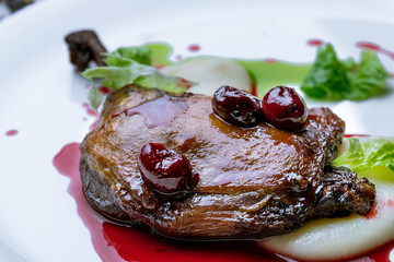 Wall Mural - Duck leg confit with berry sause