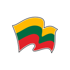 Wall Mural - Lithuania national flag. Vector illustration. Vilnius