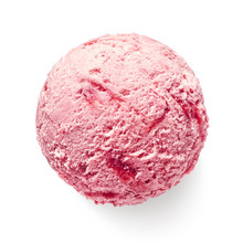Single Strawberry Ice Cream Ball Or Scoop