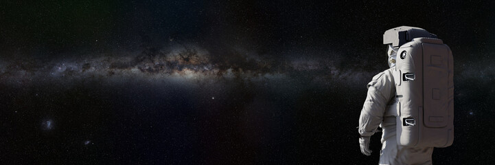 Wall Mural - astronaut looking at the milky way galaxy the stars