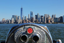 New York Skyline And Viewer
