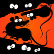 Cartoon rats silhouettes