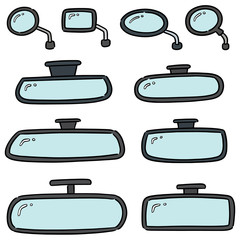 Wall Mural - vector set of rear view mirrors