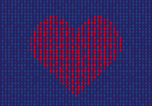 Heart Shape Made Of Binary Numbers. Tech Love Concept Vector Illustration EPS 10