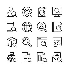 Wall Mural - Search line icons set. Modern linear graphic design concepts, simple outline elements collection. Vector line icons