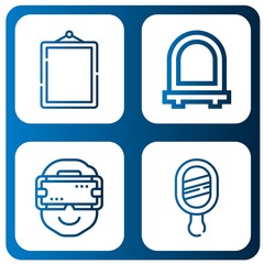 Poster - Set of optics icons such as Mirror, Ar glasses , optics