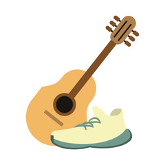 Sticker - acoustic guitar and white sneakers