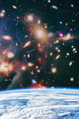 Wall Mural - planets, stars and galaxies in outer space showing the beauty of space exploration. elements furnish