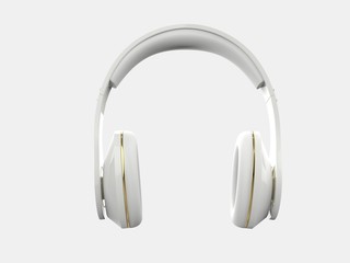 Cool modern wireless white headphones