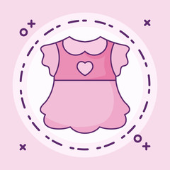 Canvas Print - dress baby for girl in frame circular