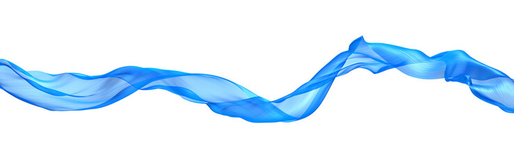 Wall Mural - Abstract wave flowing blue fabric. 3d render