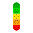 Customer satisfaction meter with different emotions - happy meter vector illustration