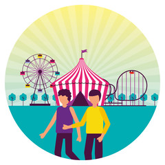 Canvas Print - people festival fun fair event amusement park