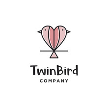 Twin Bird Logo Icon Vector Template