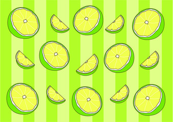 Wall Mural - Lemon Wrapping paper and Wale Design pattern background illustration vector