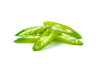 Poster - green chili pepper isolated on a white