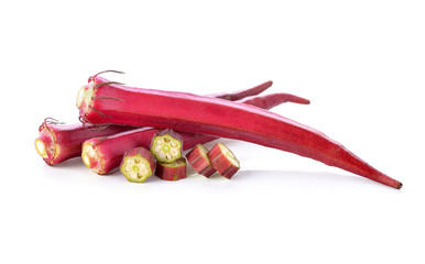 Canvas Print - okra isolated on the white backgroud.