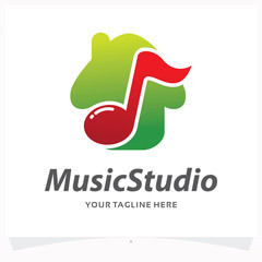 Wall Mural - Music Studio Logo Design Template