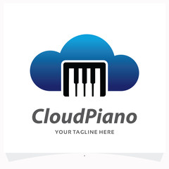 Wall Mural - Cloud Piano Logo Design Template