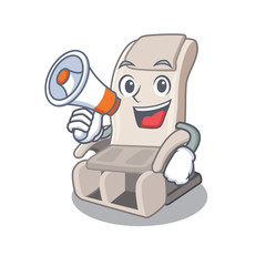 Sticker - With megaphone massage chair isolated in the character