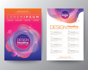 Wall Mural - Modern abstract fluid purple blue circle shape colors on vivid gradient background for Brochure, Flyer, Poster, leaflet, Annual report, Book cover, Graphic Design Layout template, A4 size