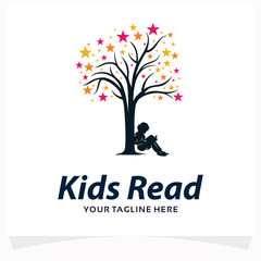 Wall Mural - Kids Read Logo Design Template