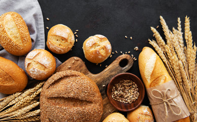 Assortment of baked bread