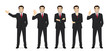 © Volha Hlinskaya - Business man set different gestures isolated vector illustration