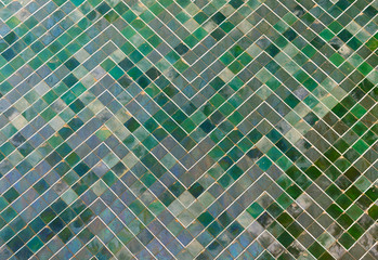 Canvas Print - green tiled floor texture