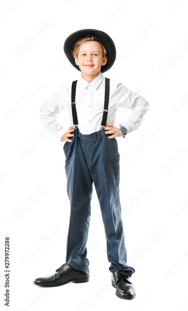 Little special agent on white background