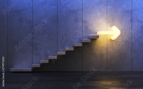 Cuadros en Lienzo stairs going upward, 3d rendering