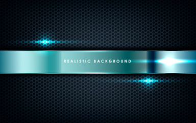 Wall Mural - silver abstract dimension on black texture background. realistic overlap layers texture with lights 