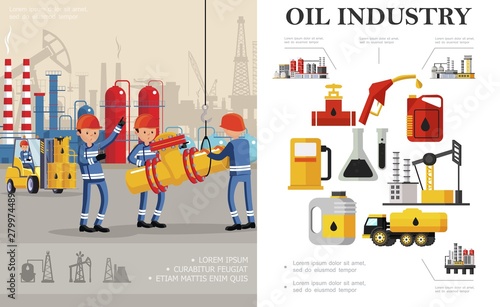 Flat Oil Industry Concept