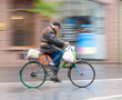 © vbaleha - Cyclist on the city roadway in motion blur